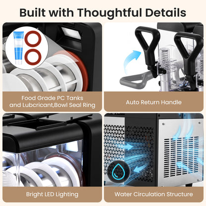 Norda dual tank slushie machine, 32.3 by 49 by 53.5cm benchtop unit