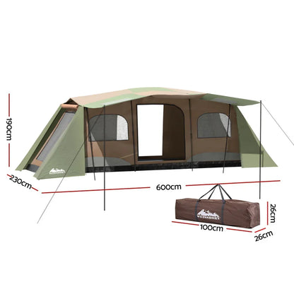 Weisshorn Instant Up Camping Tent 10 Person 3 Rooms Outdoor Family Hiking