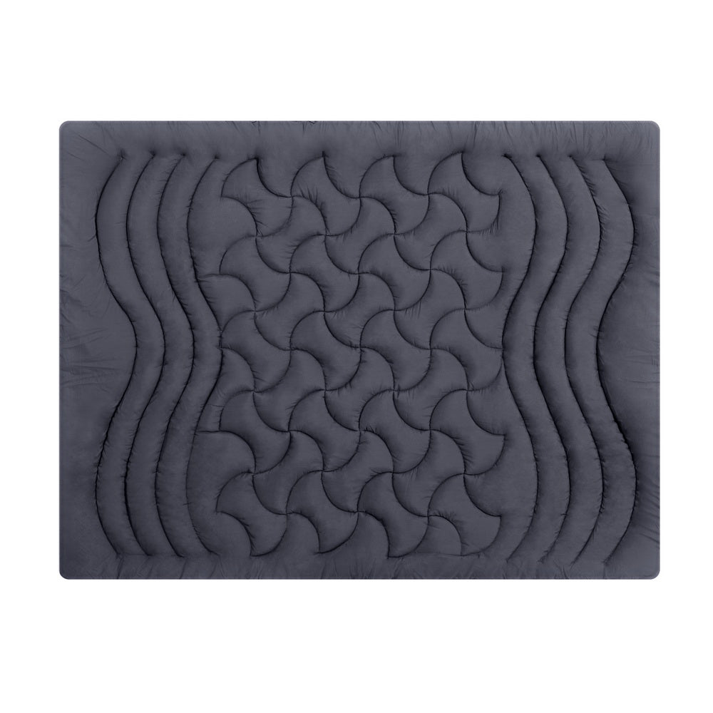 Giselle Bedding Queen Mattress Topper, 3-Zone 1000GSM Pillowtop Charcoal