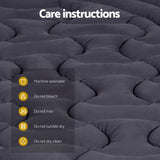 Giselle Bedding Queen Mattress Topper, 3-Zone 1000GSM Pillowtop Charcoal