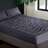 Giselle Bedding Queen Mattress Topper, 3-Zone 1000GSM Pillowtop Charcoal