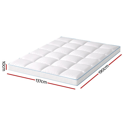 Giselle Bedding Double Mattress Topper, 10cm Bamboo Pillowtop 1500GSM