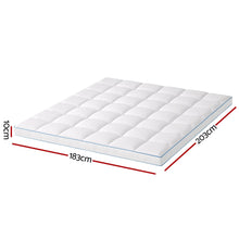 Giselle Bedding King Mattress Topper, 10cm Bamboo Pillowtop 1500GSM
