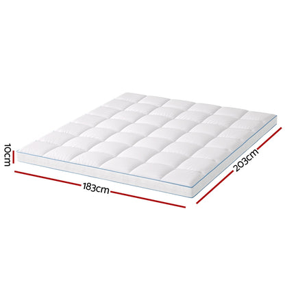 Giselle Bedding King Mattress Topper, 10cm Bamboo Pillowtop 1500GSM