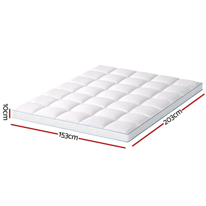 Giselle Bedding Queen Mattress Topper, 10cm Bamboo Pillowtop 1500GSM