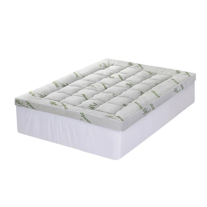 Giselle Bedding Double Mattress Topper, 11cm Bamboo Pillowtop 1500GSM