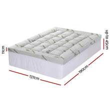 Giselle Bedding Double Mattress Topper, 11cm Bamboo Pillowtop 1500GSM