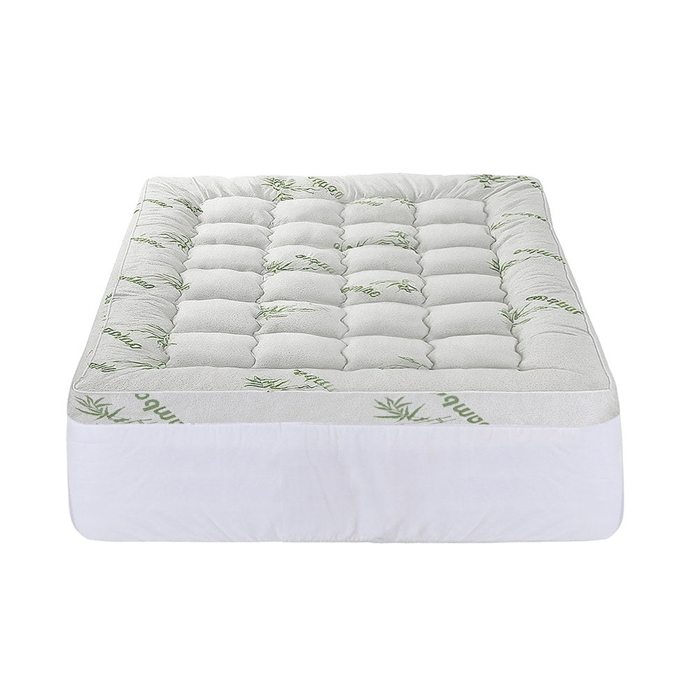Giselle Bedding Double Mattress Topper, 11cm Bamboo Pillowtop 1500GSM