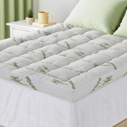 Giselle Bedding Double Mattress Topper, 11cm Bamboo Pillowtop 1500GSM