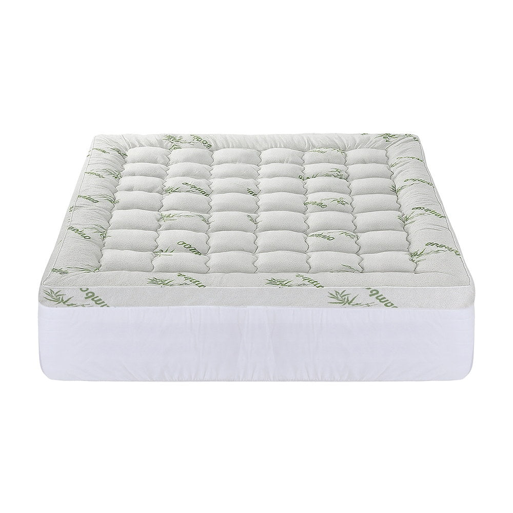Giselle Bedding King Mattress Topper, 11cm Bamboo Pillowtop 1500GSM