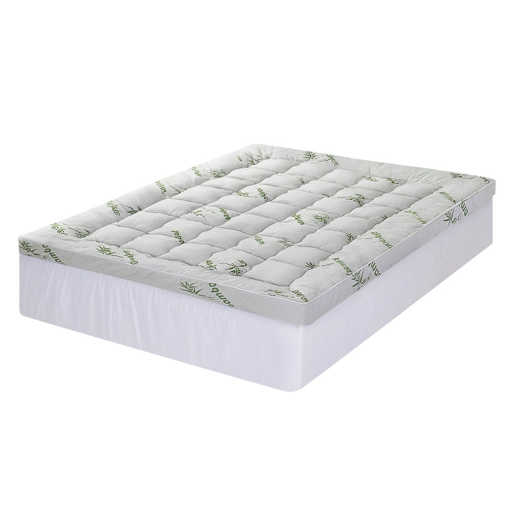 Giselle Bedding Queen Mattress Topper, 11cm Bamboo Pillowtop 1500GSM