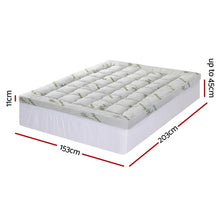Giselle Bedding Queen Mattress Topper, 11cm Bamboo Pillowtop 1500GSM