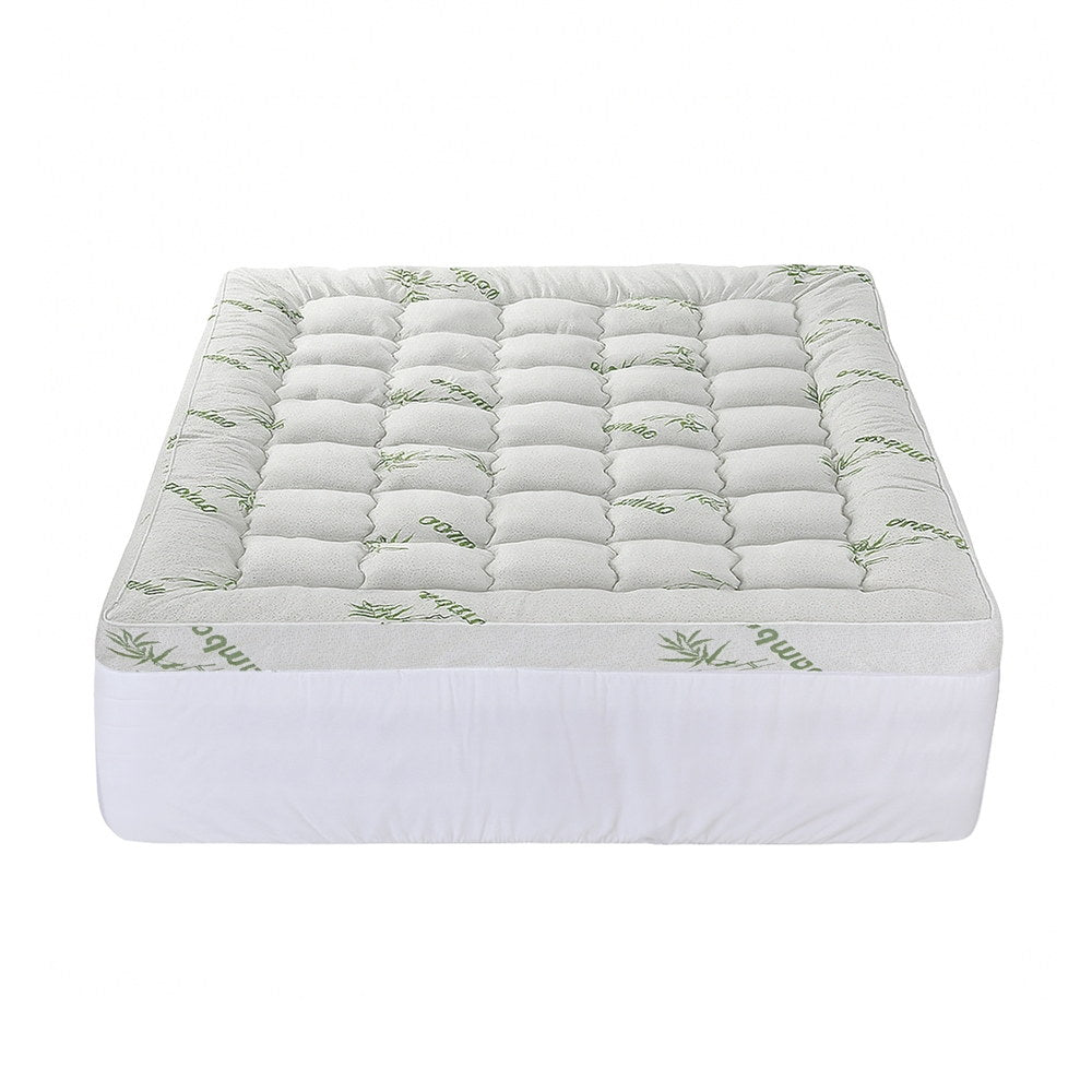 Giselle Bedding Queen Mattress Topper, 11cm Bamboo Pillowtop 1500GSM