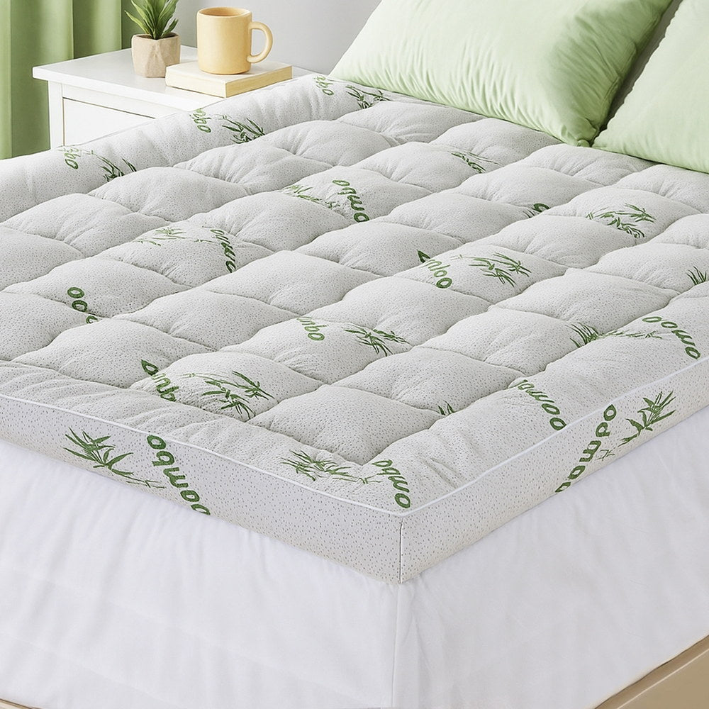 Giselle Bedding Queen Mattress Topper, 11cm Bamboo Pillowtop 1500GSM