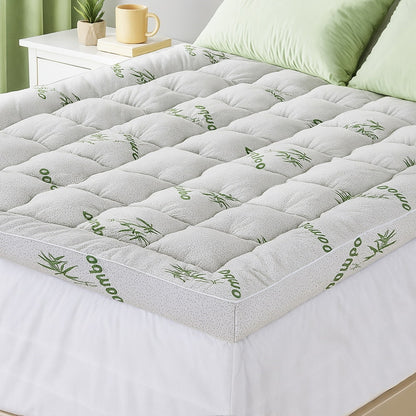 Giselle Bedding Queen Mattress Topper, 11cm Bamboo Pillowtop 1500GSM