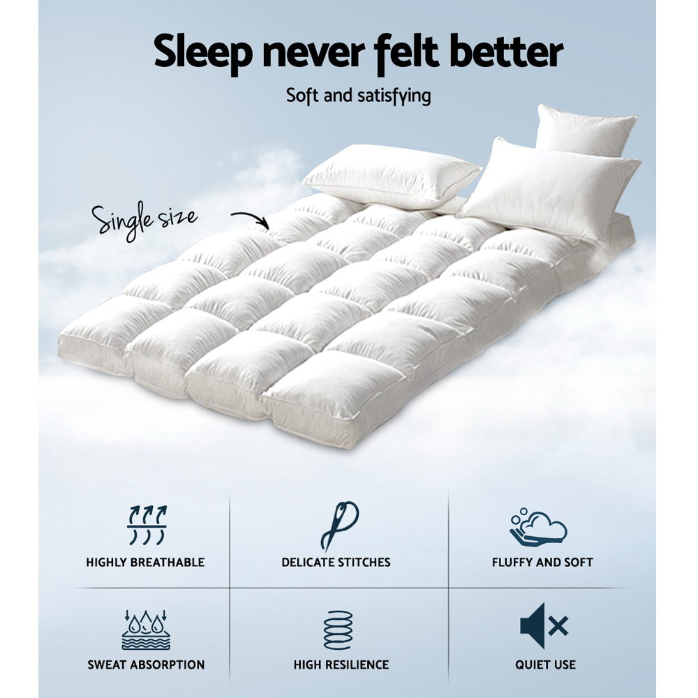 Giselle Bedding Single Mattress Topper, 5cm Bamboo, 1000GSM