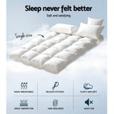 Giselle Bedding Single Mattress Topper, 5cm Bamboo, 1000GSM