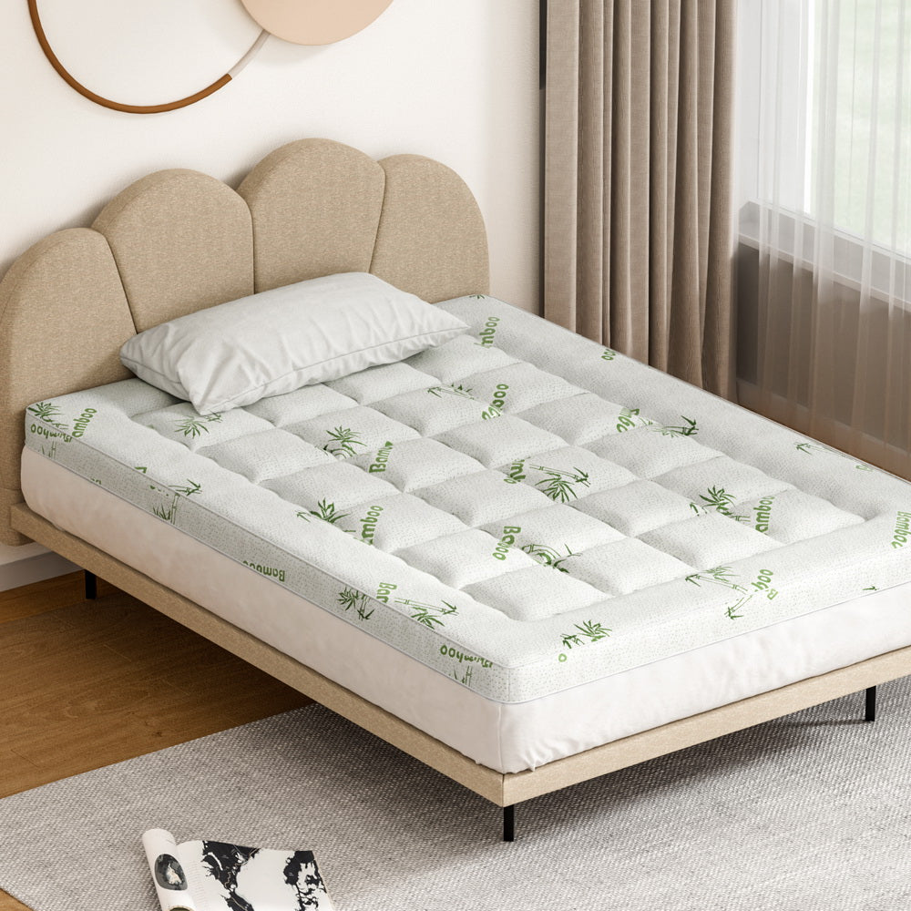 Giselle Bedding Double Mattress Topper, 7.5cm Bamboo Pillowtop 1000GSM