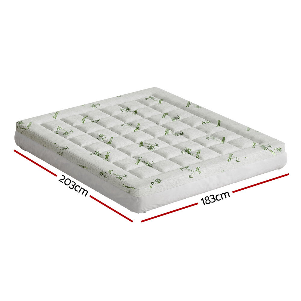 Giselle Bedding King Mattress Topper, 7.5cm Bamboo Pillowtop 1000GSM