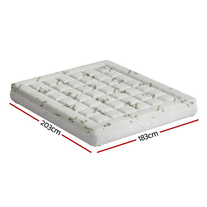 Giselle Bedding King Mattress Topper, 7.5cm Bamboo Pillowtop 1000GSM