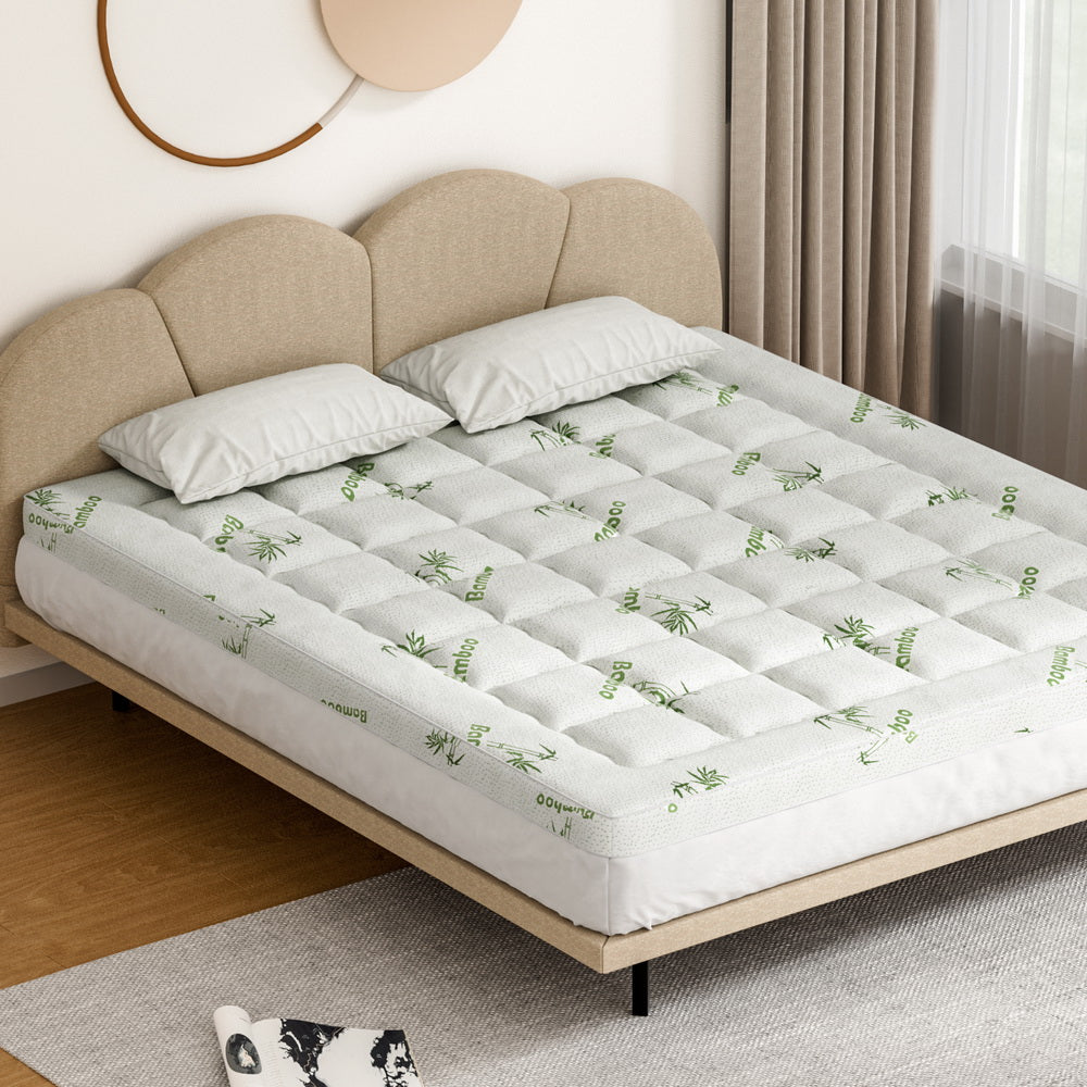 Giselle Bedding King Mattress Topper, 7.5cm Bamboo Pillowtop 1000GSM