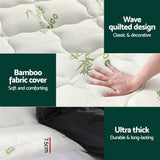 Giselle Bedding King Mattress Topper, 7.5cm Bamboo Pillowtop 1000GSM