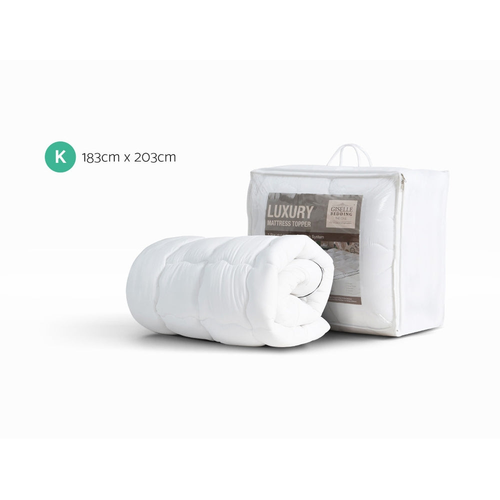 Giselle Bedding King Mattress Topper, 5cm Pillowtop 500GSM Microfibre