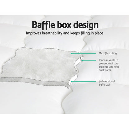 Giselle Bedding King Mattress Topper, 5cm Pillowtop 500GSM Microfibre