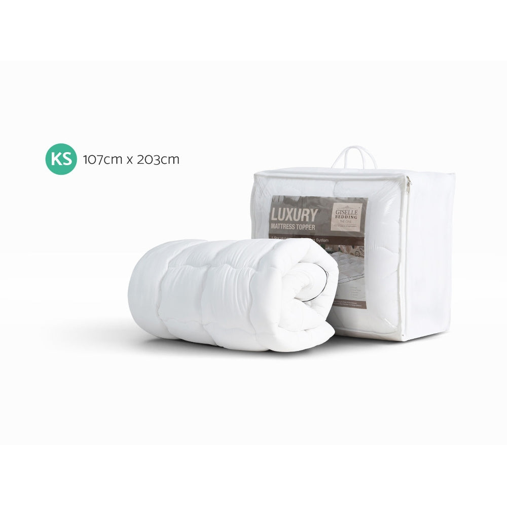 Giselle Bedding King Single Mattress Topper, 5cm Pillowtop 500GSM Microfibre