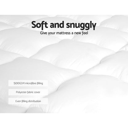 Giselle Bedding King Single Mattress Topper, 5cm Pillowtop 500GSM Microfibre