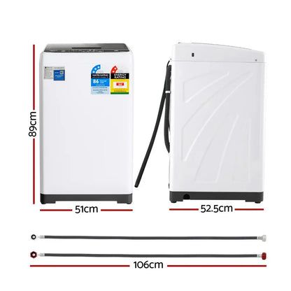 Devanti 6kg Top Load Washing Machine - White