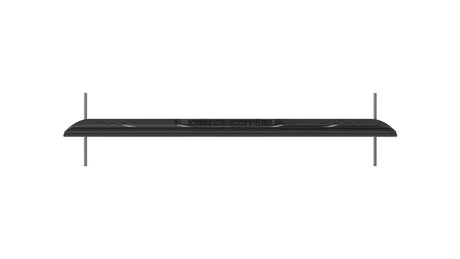 Slim black flat screen TV side view on white background, bargain electronics at Flea Market AU