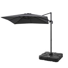 Charcoal 250gsm polyester UPF 50+ canopy on a 3m cantilever outdoor umbrella