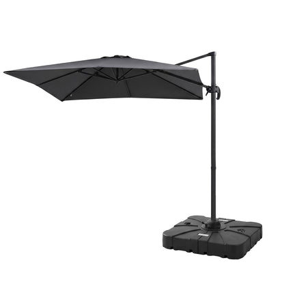 Charcoal 250gsm polyester UPF 50+ canopy on a 3m cantilever outdoor umbrella