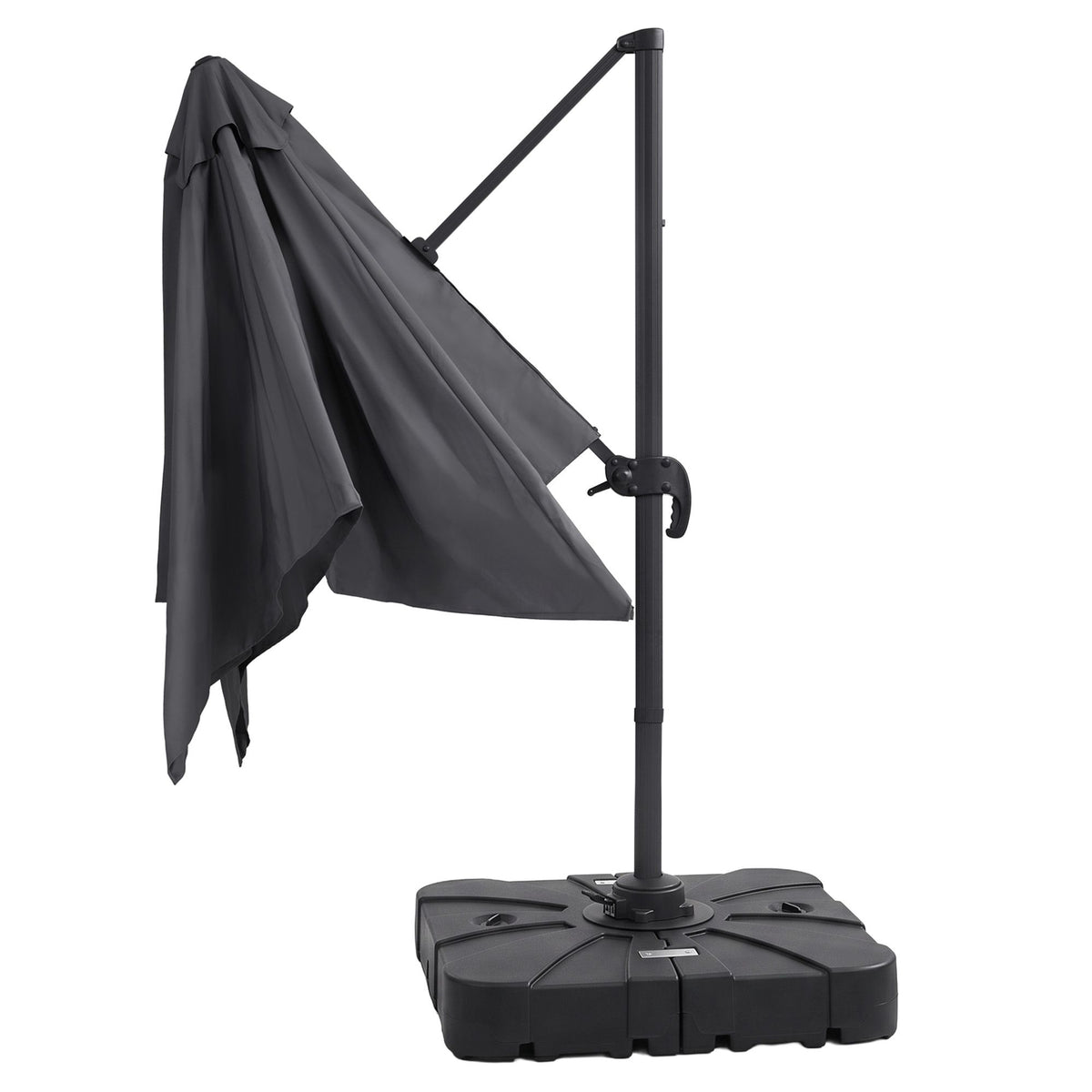 Side post cantilever umbrella with a 3m canopy diameter and 3m overall height