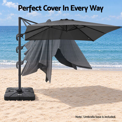 Five position tilt function on the Instahut Roma 3m charcoal cantilever umbrella