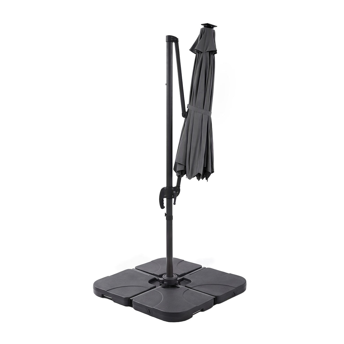 Top air vent at the crown of the Instahut 3m charcoal cantilever umbrella canopy