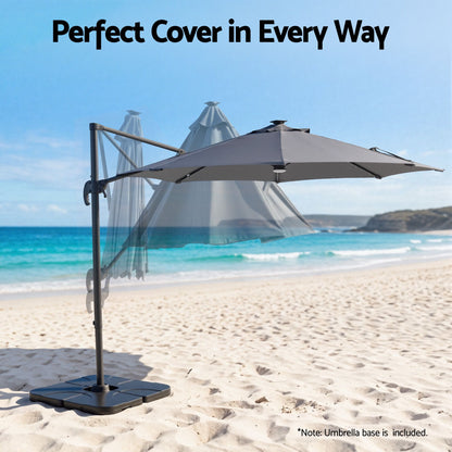 Five position vertical tilt adjustment on the Instahut Roma 3m cantilever umbrella