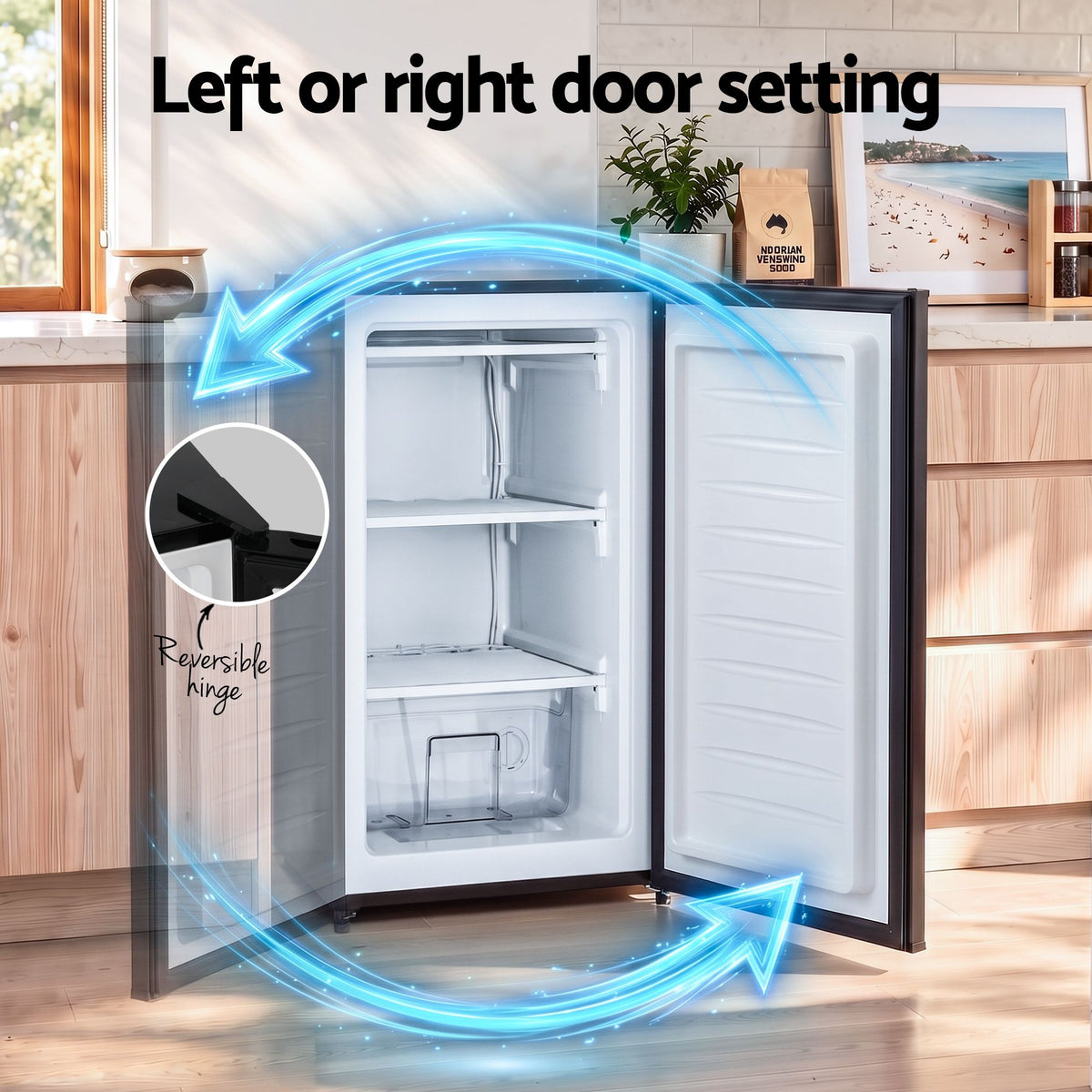 Devanti 81L Upright Freezer - Black - view 5