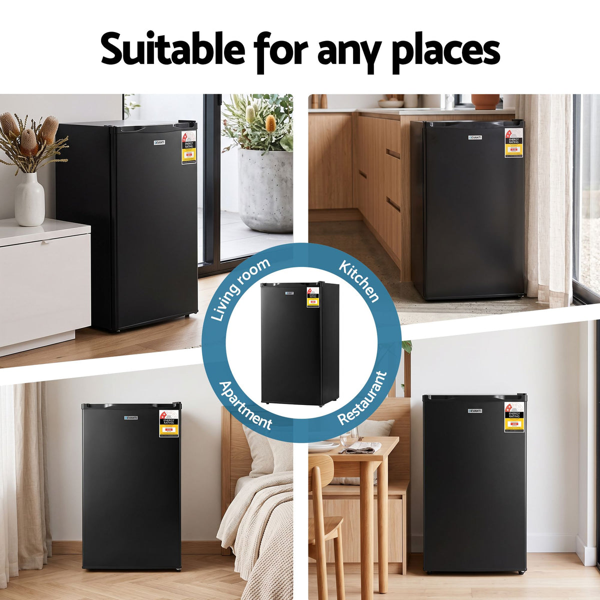 Devanti 81L Upright Freezer - Black - view 7