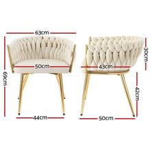 Artiss Dining Chairs Set of 4 Velvet Armchair Beige