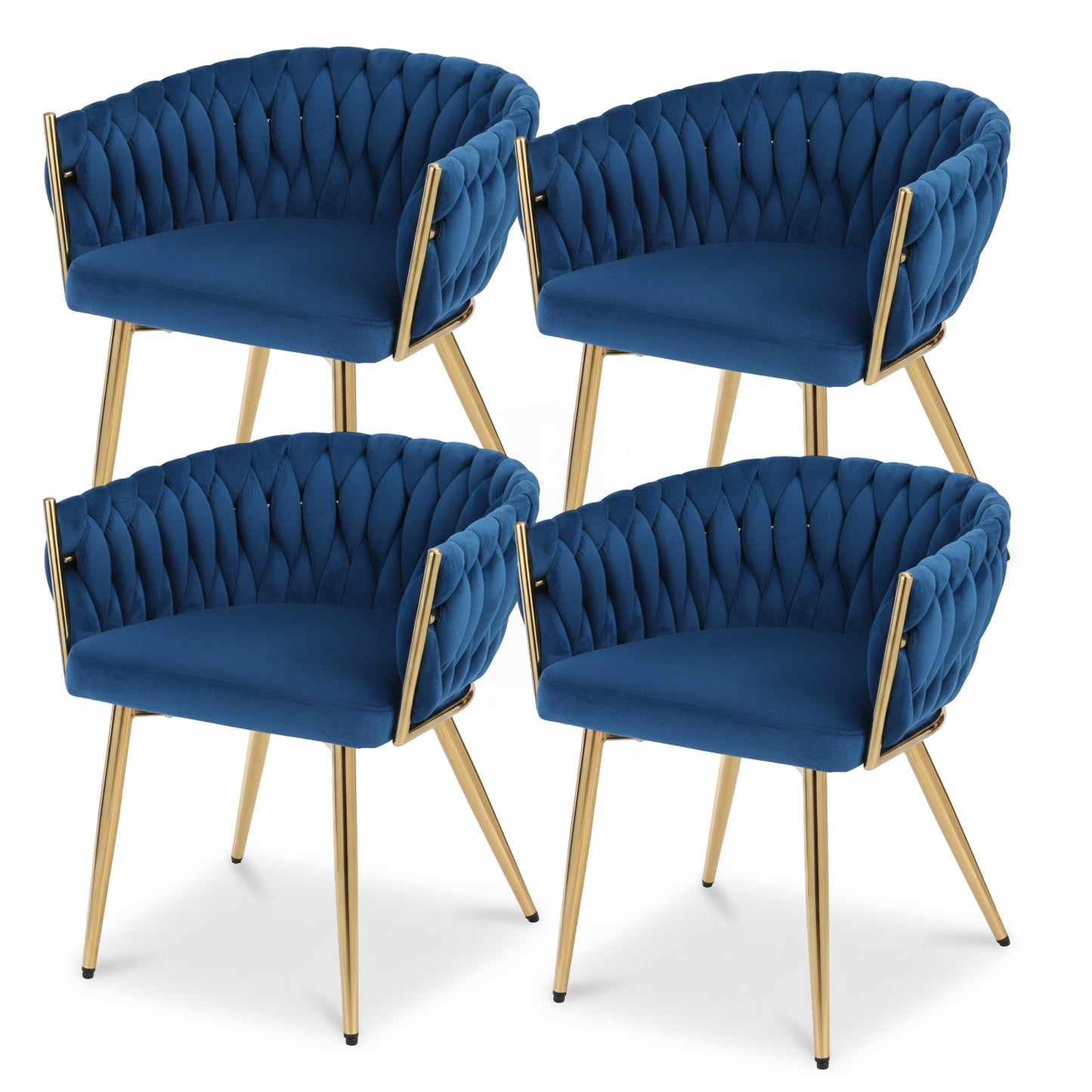 Artiss Dining Chairs Set of 4 Velvet Armchair Blue