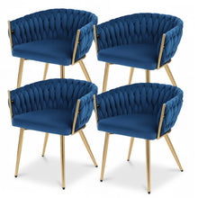 Artiss Dining Chairs Set of 4 Velvet Armchair Blue