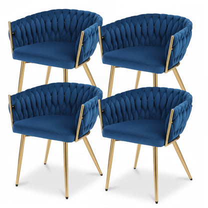 Artiss Dining Chairs Set of 4 Velvet Armchair Blue