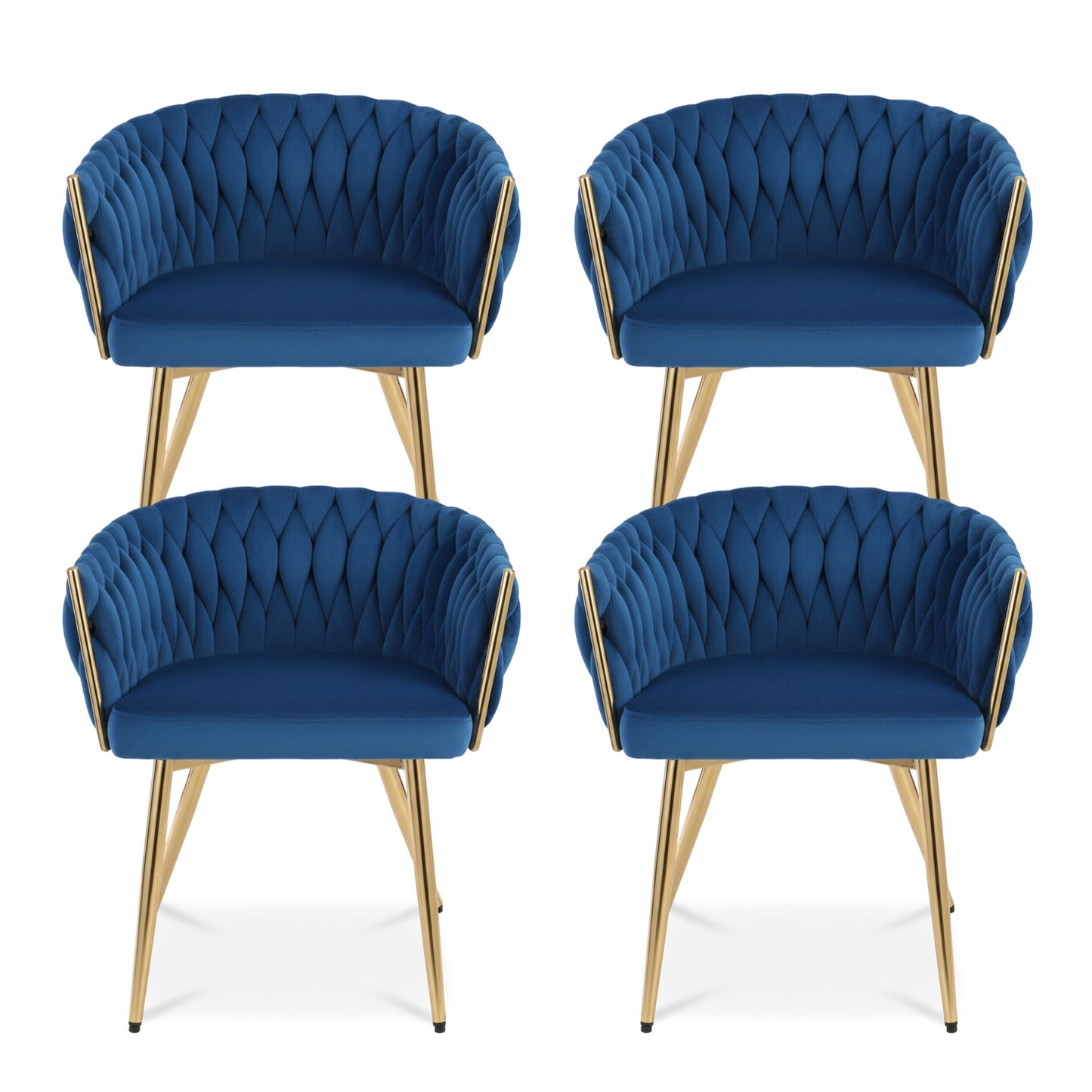 Artiss Dining Chairs Set of 4 Velvet Armchair Blue