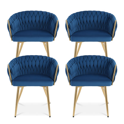 Artiss Dining Chairs Set of 4 Velvet Armchair Blue