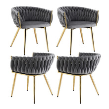 Artiss Dining Chairs Set of 4 Velvet Armchair Grey