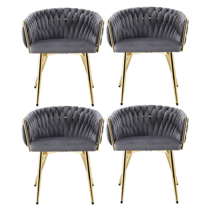 Artiss Dining Chairs Set of 4 Velvet Armchair Grey