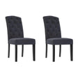 Dining Chairs Set of 2 Linen Parsons Chair Dark Grey - Flea Market