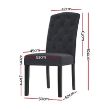 Dining Chairs Set of 2 Linen Parsons Chair Dark Grey - Flea Market